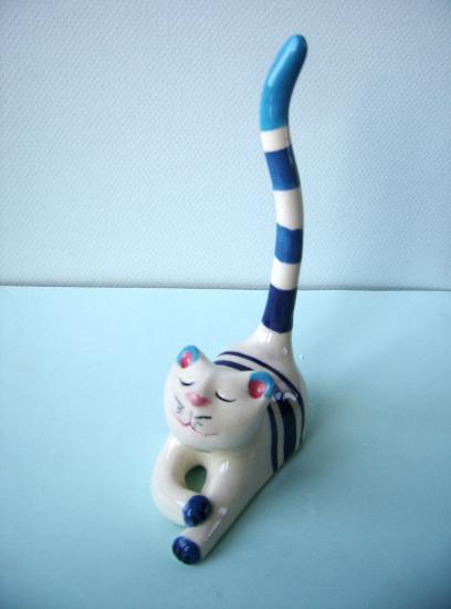 chat cool rayé bleu