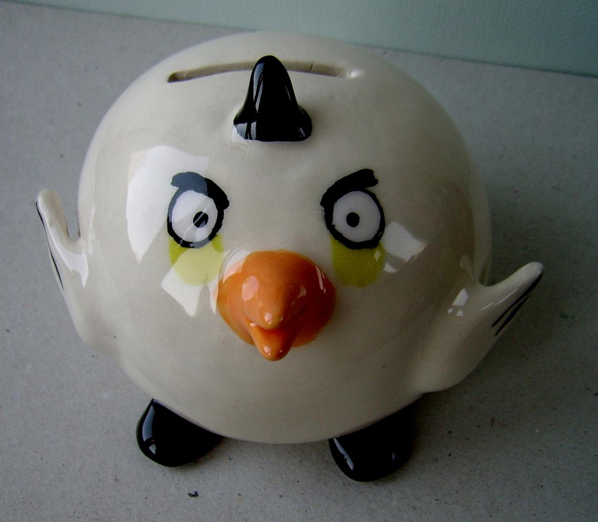 tirelire angry bird blanc
